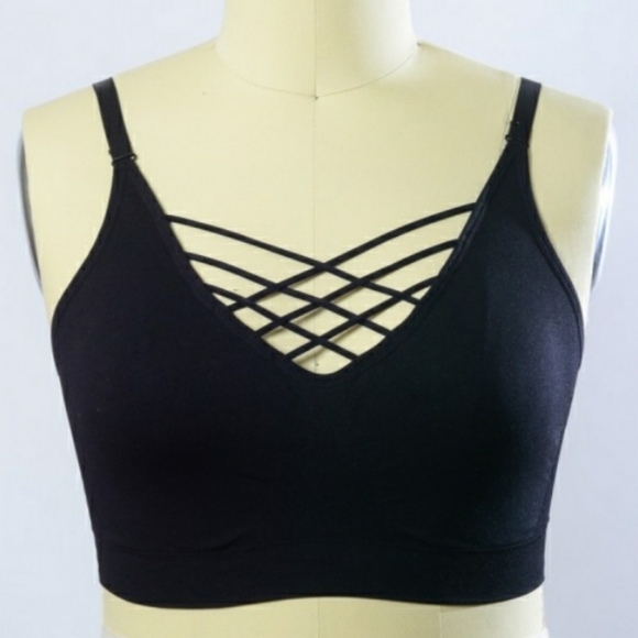Tops - Black Criss Cross Bralette